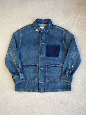 Zara Blue Denim Jacket with Contrast Stitching
